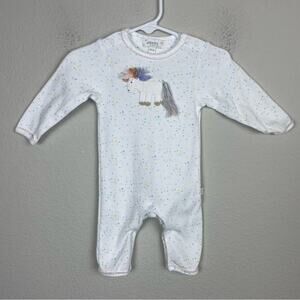 Albetta White Dotted Unicorn Sleeper 0-3Months